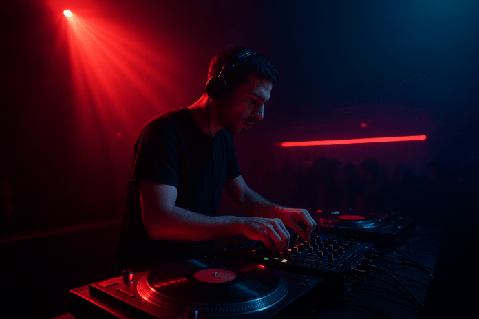DJ alla console in un club underground, il dancefloor diventa spazio di libertà e resistenza