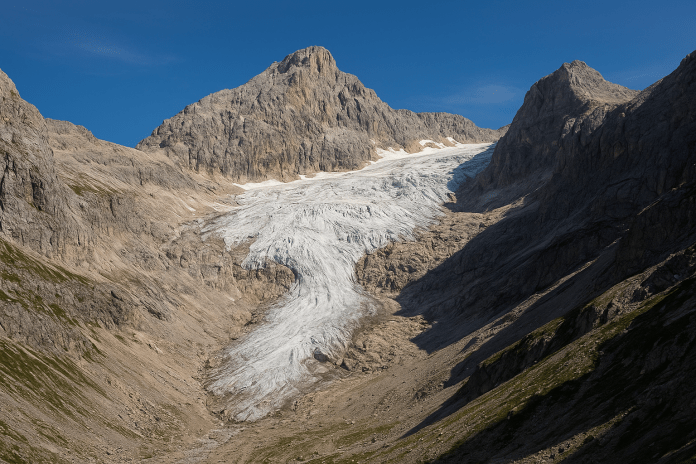 arretramento ghiacciaio della Marmolada nelle Dolomiti