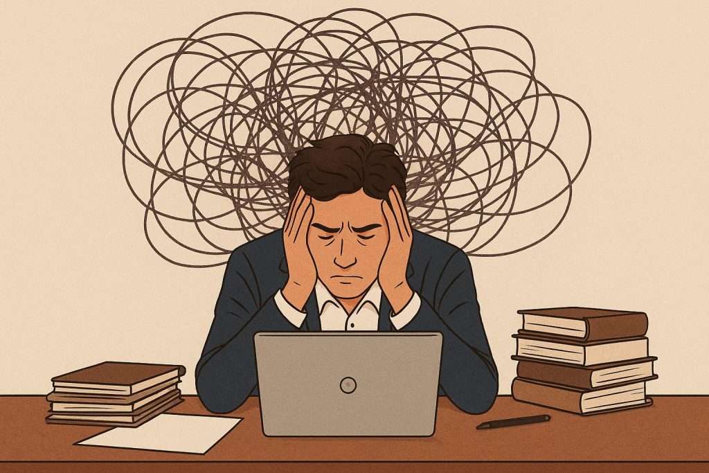 stress3 Rappresentazione visiva dello stress e delle sue conseguenze psicofisiche sul benessere