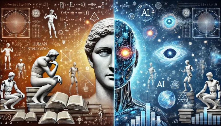 Illustrazione di un volto umano con cervello digitale che rappresenta il confine tra uomo e intelligenza artificiale