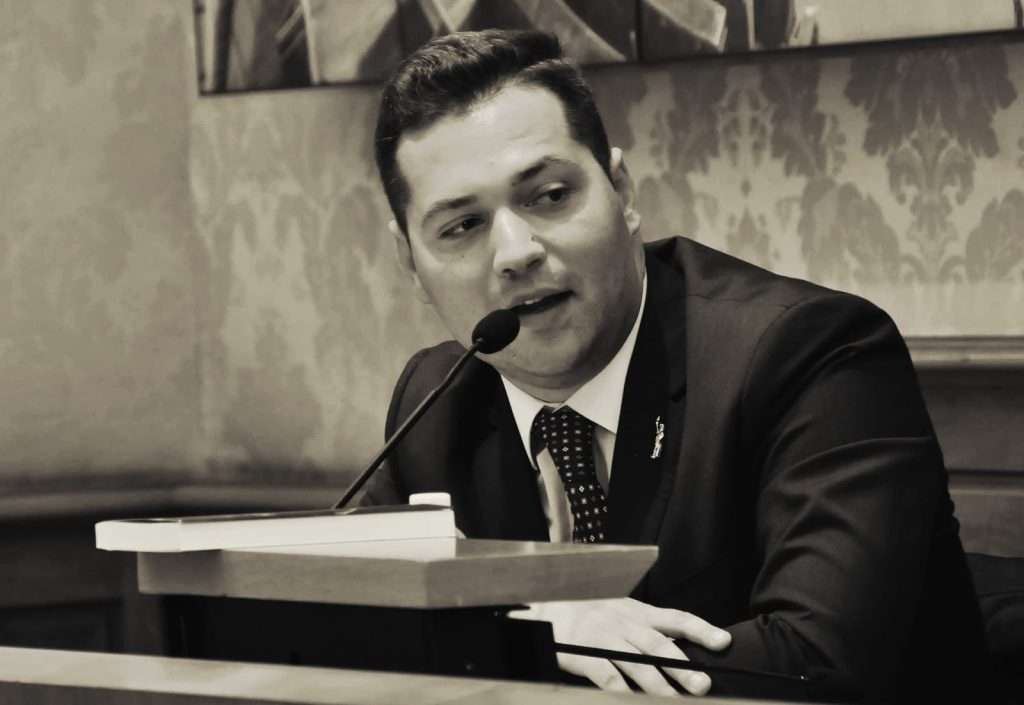 Alessandro Bertoldi dell’Istituto Friedman durante un intervento pubblico