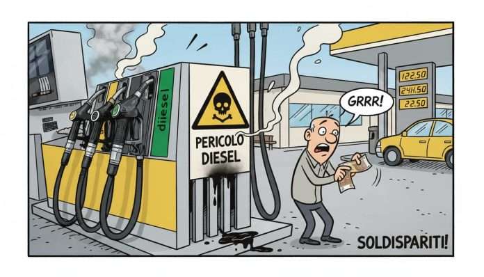 Prezzo del diesel a 1,666 euro al litro: il gasolio supera la benzina e ridisegna il costo della mobilità in Italia
