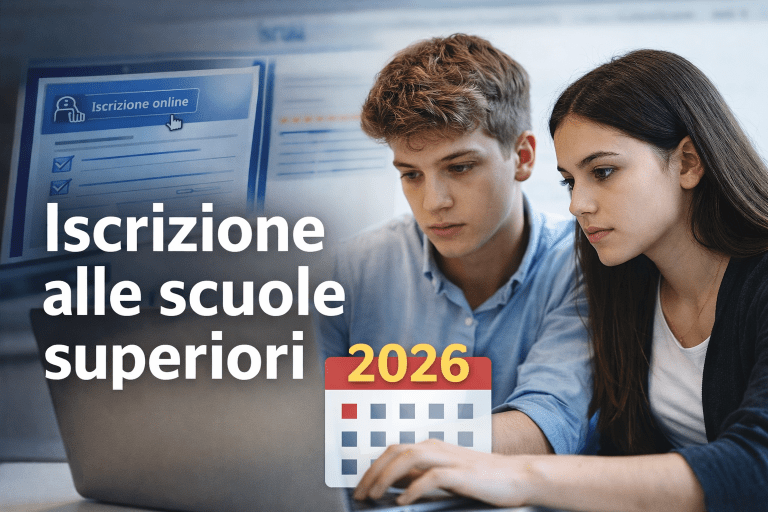 Iscrizione alle scuole superiori 2026 online con studenti al computer